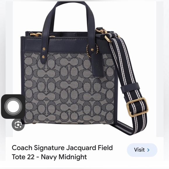 coach signature jacquard field tote 22